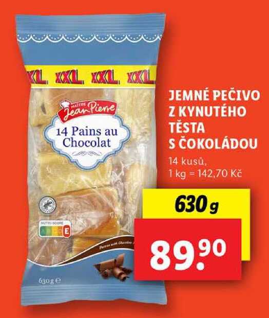 JEMNÉ PEČIVO Z KYNUTÉHO TĚSTA S ČOKOLÁDOU, 630 g