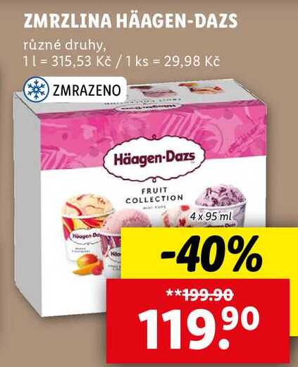 ZMRZLINA HÄAGEN-DAZS, 4x 95 ml