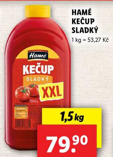HAMÉ KEČUP SLADKÝ, 1,5 kg