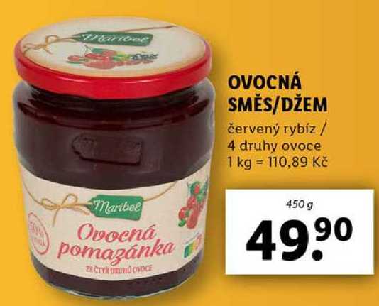 OVOCNÁ SMĚS/DŽEM, 450 g