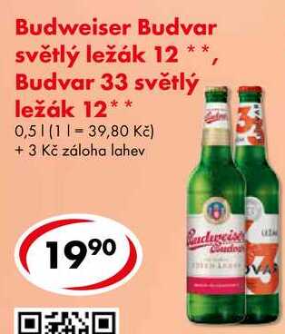 Budweiser Budvar světlý ležák 12, 0,5 l 