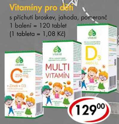 Vitamíny pro děti, 120 tablet