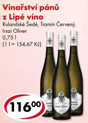 Vinařství pánů z Lipé víno, 0,75 l 