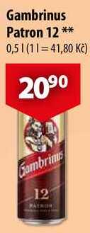 Gambrinus Patron 12, 0,5 l v akci