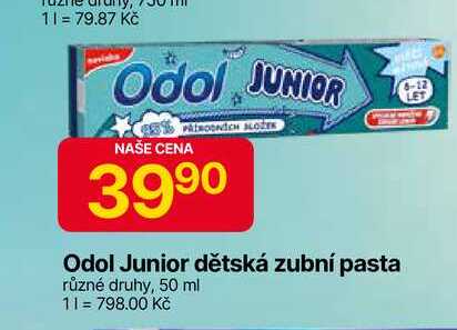 Odol Junior dětská zubní pasta různé druhy, 50 ml