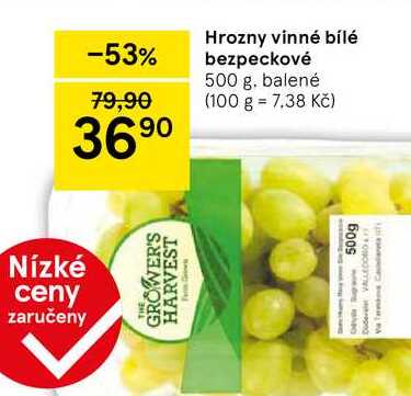 Hrozny vinné bílé bezpeckové, 500 g 