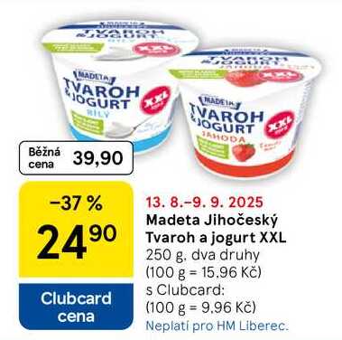 Madeta Jihočeský Tvaroh a jogurt XXL, 250 g