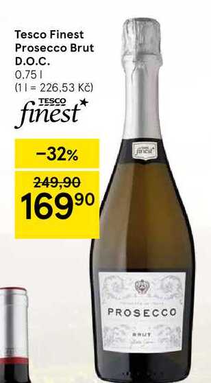 Tesco Finest Prosecco Brut D.O.C., 0.75 l