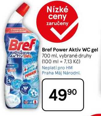 Bref Power Aktiv WC gel, 700 ml, vybrané druhy 