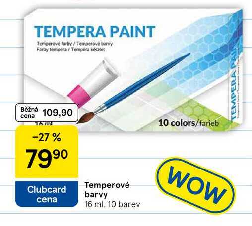 Temperové barvy, 16 ml, 10 barev 
