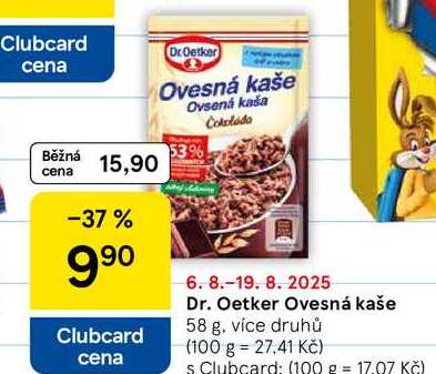 Dr. Oetker Ovesná kaše, 58 g, více druhů 
