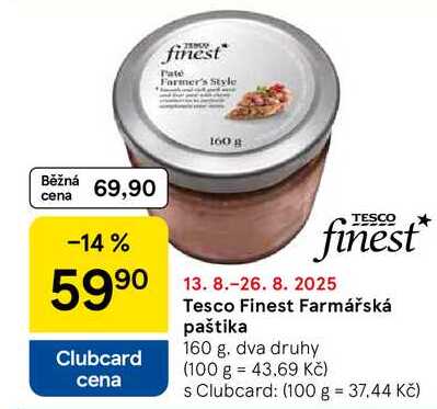 Tesco Finest Farmářská paštika, 160 g