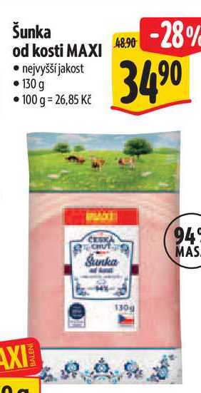 Šunka od kosti MAXI, 130 g