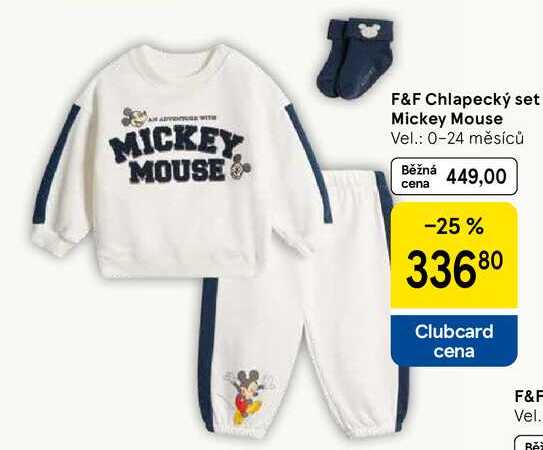 F&F Chlapecký set Mickey Mouse Vel.: 0-24 měsíců 