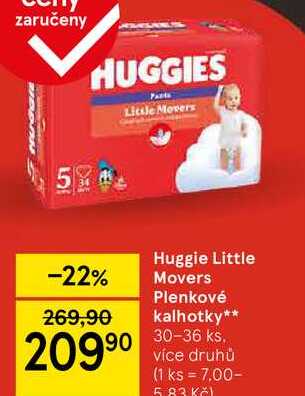 Huggie Movers Plenkové kalhotky, 30-36 ks