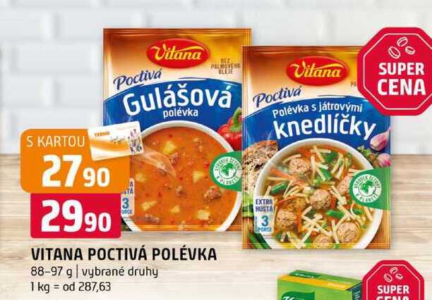 VITANA POCTIVÁ POLÉVKA 88-97 g vybrané druhy 