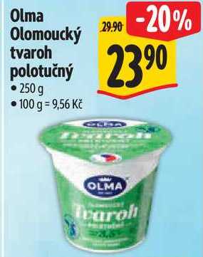 Olma Olomoucký tvaroh polotučný, 250 g