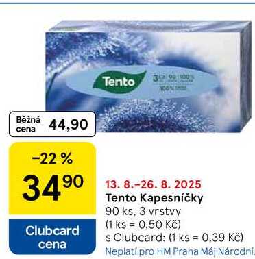 Tento Kapesníčky, 90 ks, 3 vrstvy  
