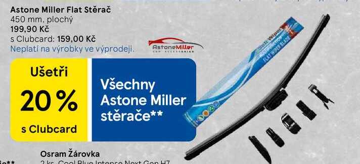 Astone Miller Flat Stěrač, 450 mm, plochý  