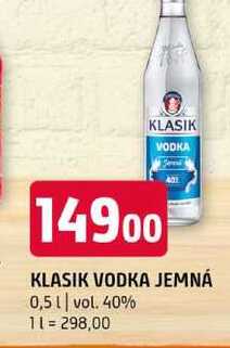 KLASIK VODKA JEMNÁ 0,5l vol. 40%
