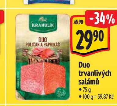 Duo trvanlivých salámů 75 g