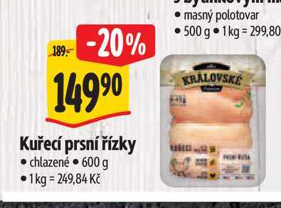   Kuřecí prsní řízky  600 g