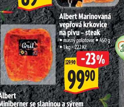  Albert Marinovaná vepřová krkovice na pivu - steak  450 g