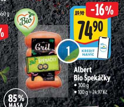  Albert Bio Špekáčky 300 g 