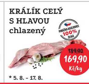 rabbit Králík celý kuchaný