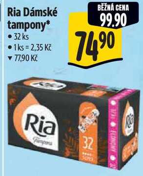 Ria Dámské tampony, 32 ks 