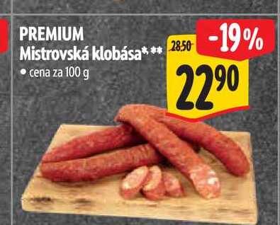 PREMIUM Mistrovská klobása 100 g
