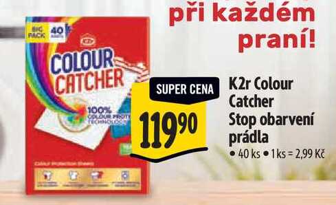 K2r Colour Catcher Stop obarvení prádla, 40 ks 