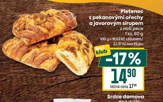Pletenec s pekanovými ořechy a javorovým sirupem z naší pece 1ks, 80 g 