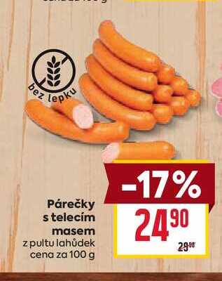 Párečky s telecím masem z pultu lahůdek cena za 100g