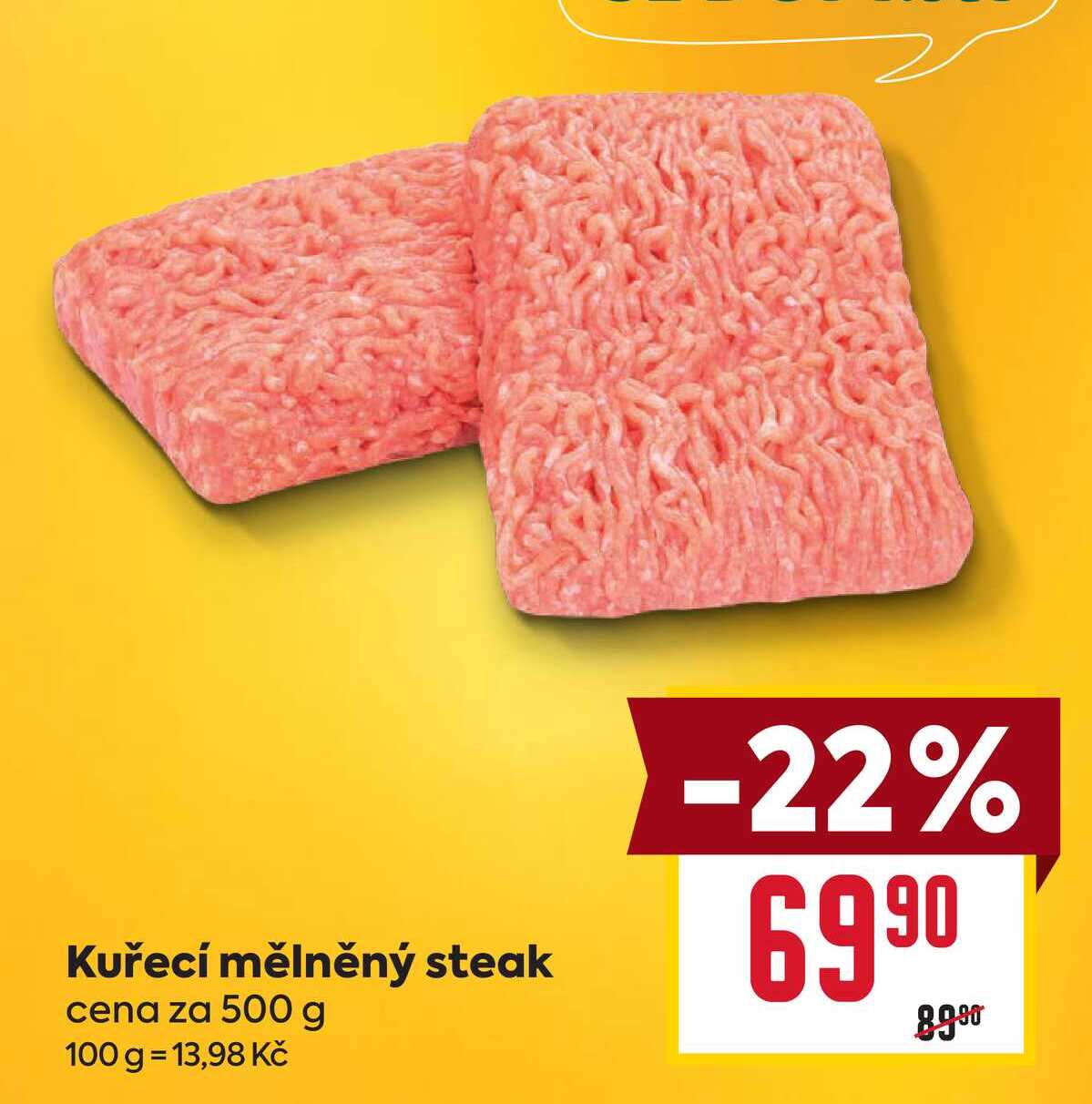 Kuřecí mělněný steak cena za 500 g