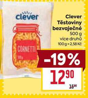 Clever Těstoviny bezvaječné 500 g