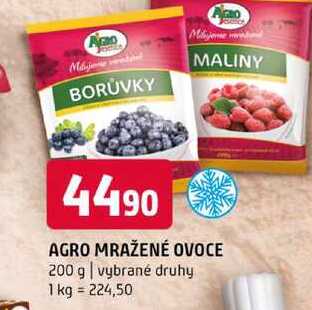 AGRO MRAŽENÉ OVOCE 200 g vybrané druhy 
