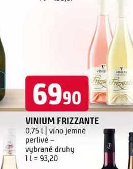 VINIUM FRIZZANTE 0,75l víno jemně perlivé vybrané druhy