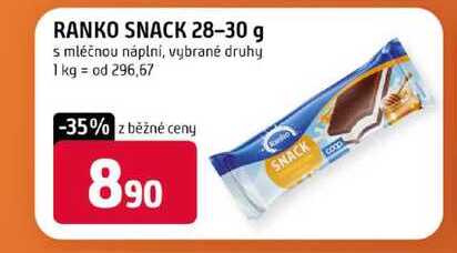 RANKO SNACK 28-30 g s mléčnou náplní, vybrané druhy 