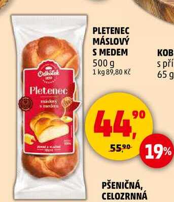 PLETENEC MÁSLOVÝ S MEDEM, 500 g  