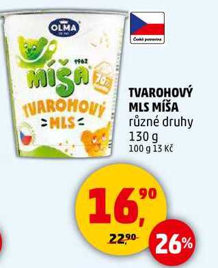 TVAROHOVÝ MLS MÍŠA různé druhy, 130 g 