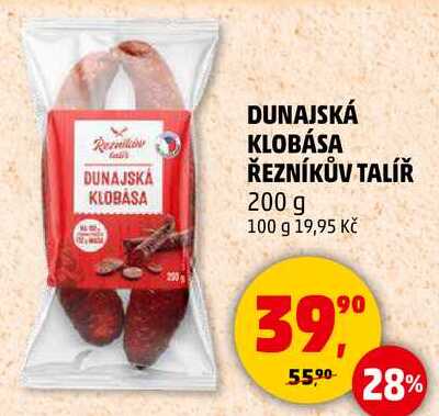 DUNAJSKÁ KLOBÁSA ŘEZNÍKŮV TALÍŘ, 200 g 