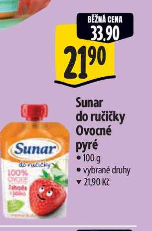   Sunar do ručičky Ovocné Sunar pyré   100 g  