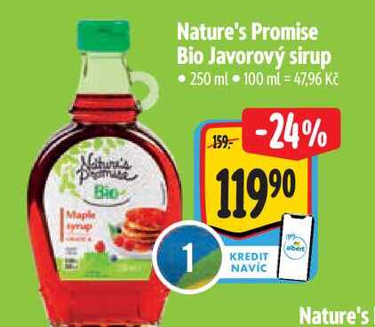  Nature's Promise Bio Javorový sirup 250 ml 