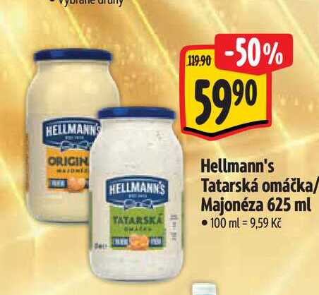  Hellmann's Tatarská omáčka/ Majonéza 625 ml  