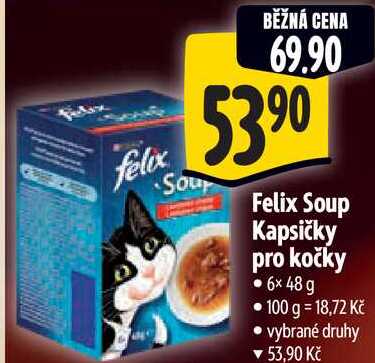  Felix Soup Kapsičky pro kočky 6x48 g  