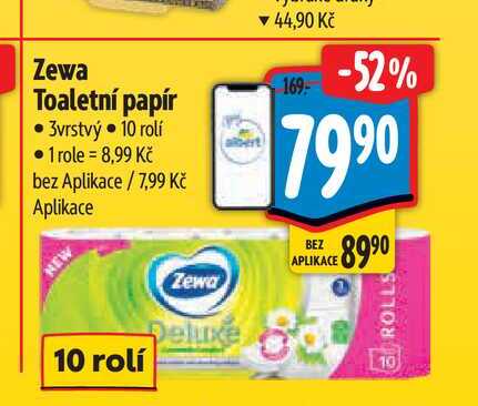Zewa Toaletní papír  3vrstvý  10 rolí 