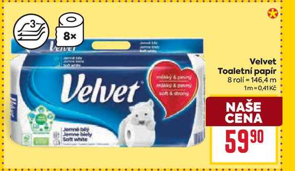 Velvet Toaletní papír 8 rolí