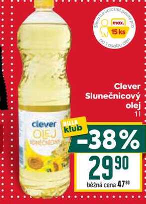Clever Slunečnicový olej 1l