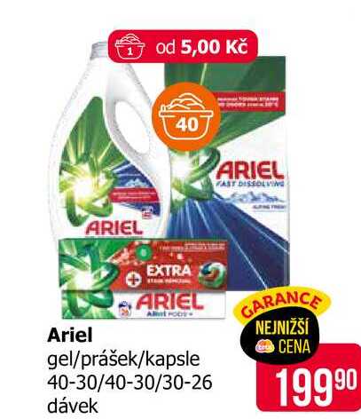 Ariel gel na praní 40 dávek, vybrané druhy 